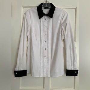 INC tuxedo shirt with rhinestone buttons. Size 8